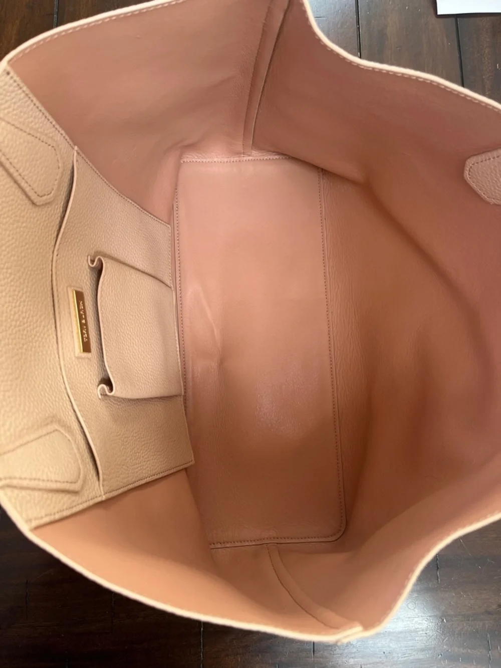 Tory Burch Light Beige Pebbled Leather Tote